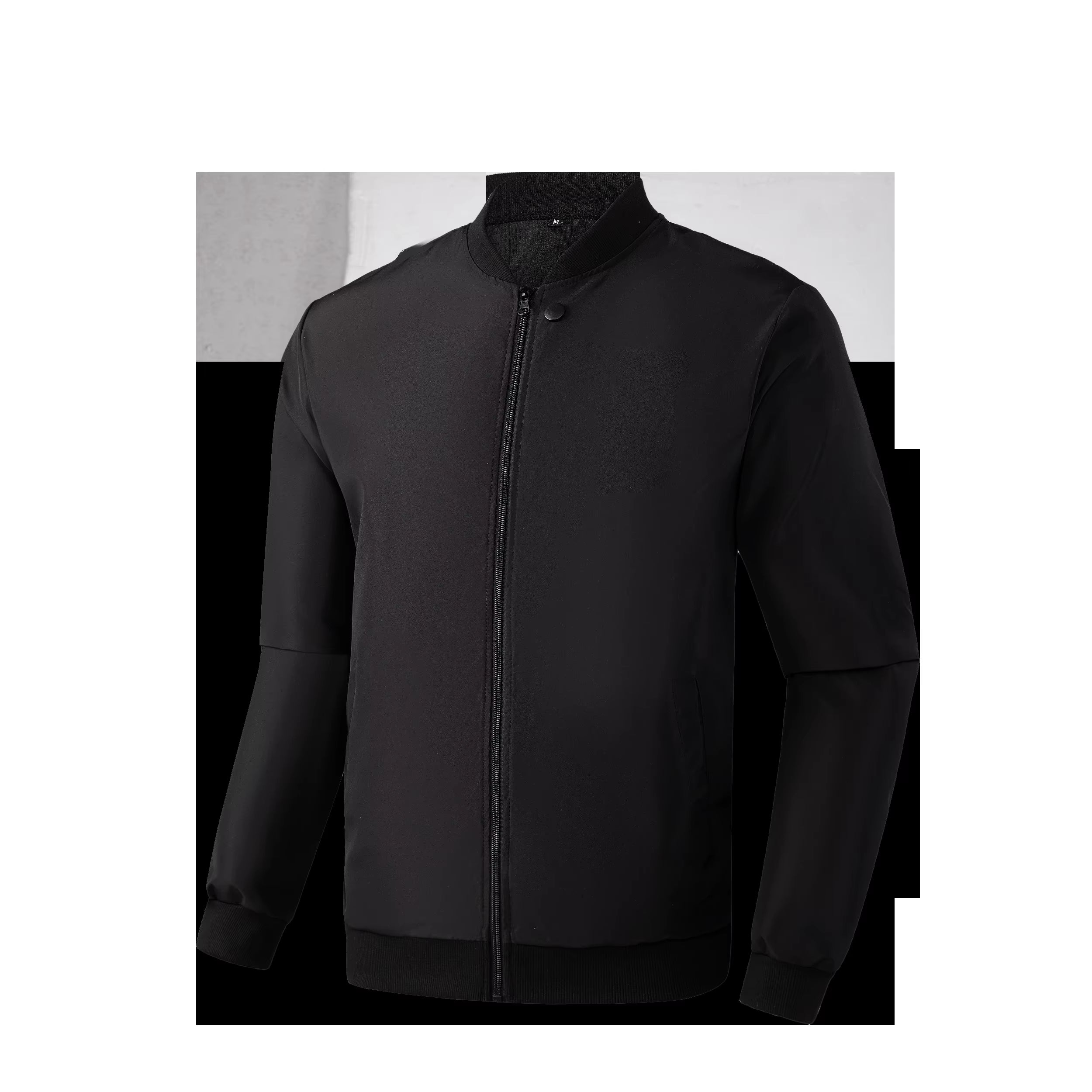 2024 Spring and Autumn New Baseball Collar Short Loose Solid Color Jacket Men'S Business Casual Thin Coat Trend